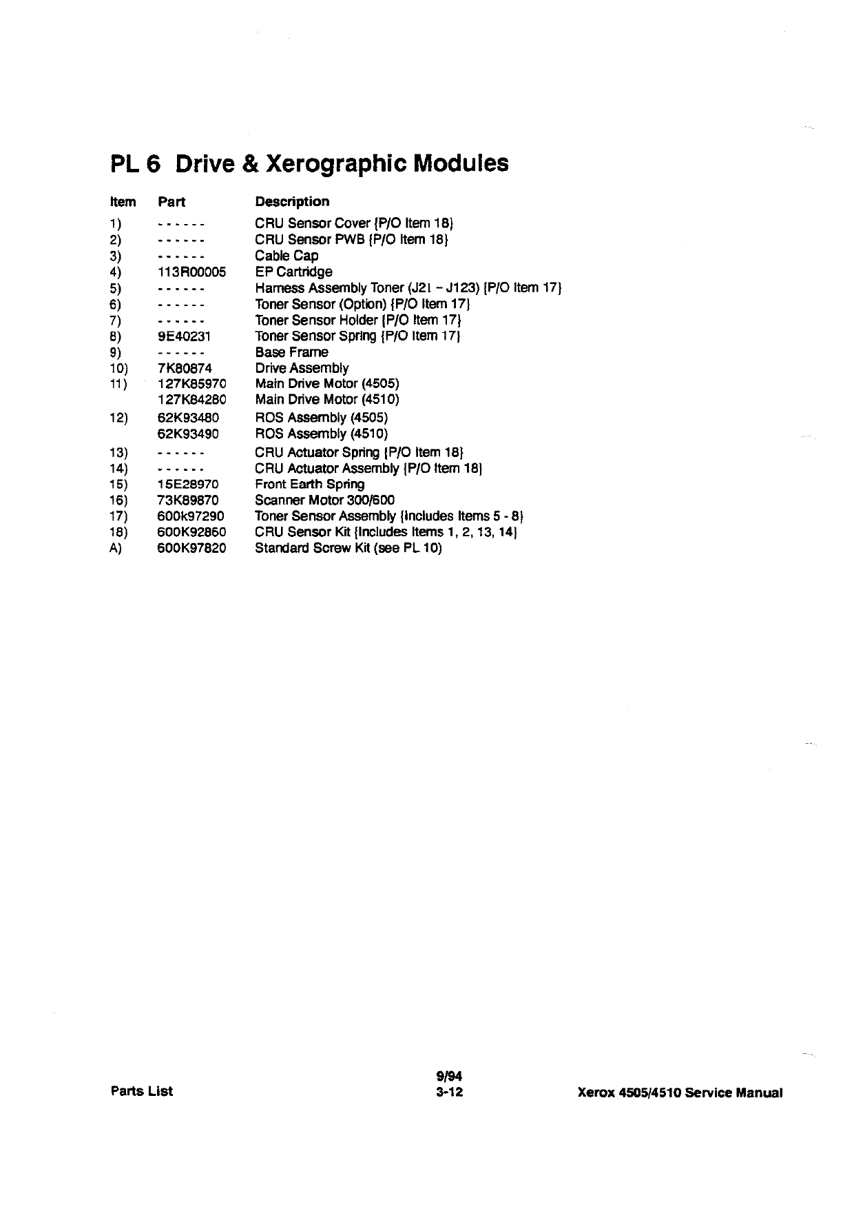Xerox DocuPrint 4505 4510 Parts List and Service Manual-2
